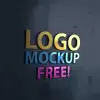 Free 3D Glass Window Logo MockUp