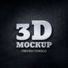 3D Silver Logo Free PSD Mockup