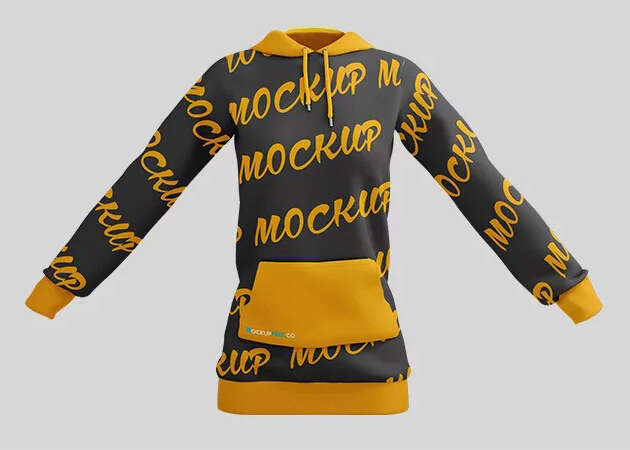 3D Women Hoodie Free PSD Mockup