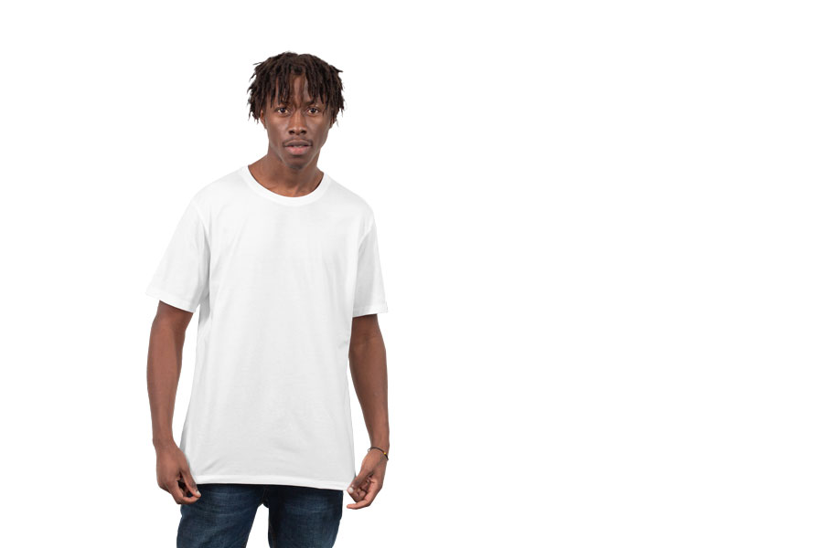 Showcase of Man Wearing Free T-Shirt Mockup