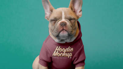 Free Dog Hoodie Mockup PSD