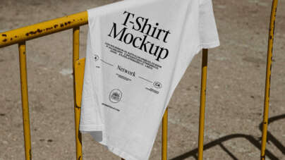 Free T-Shirt Mockup on Street PSD