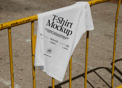 Free T-Shirt Mockup on Street PSD