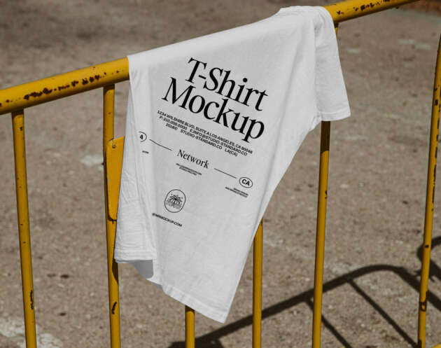 Free T-Shirt Mockup on Street PSD