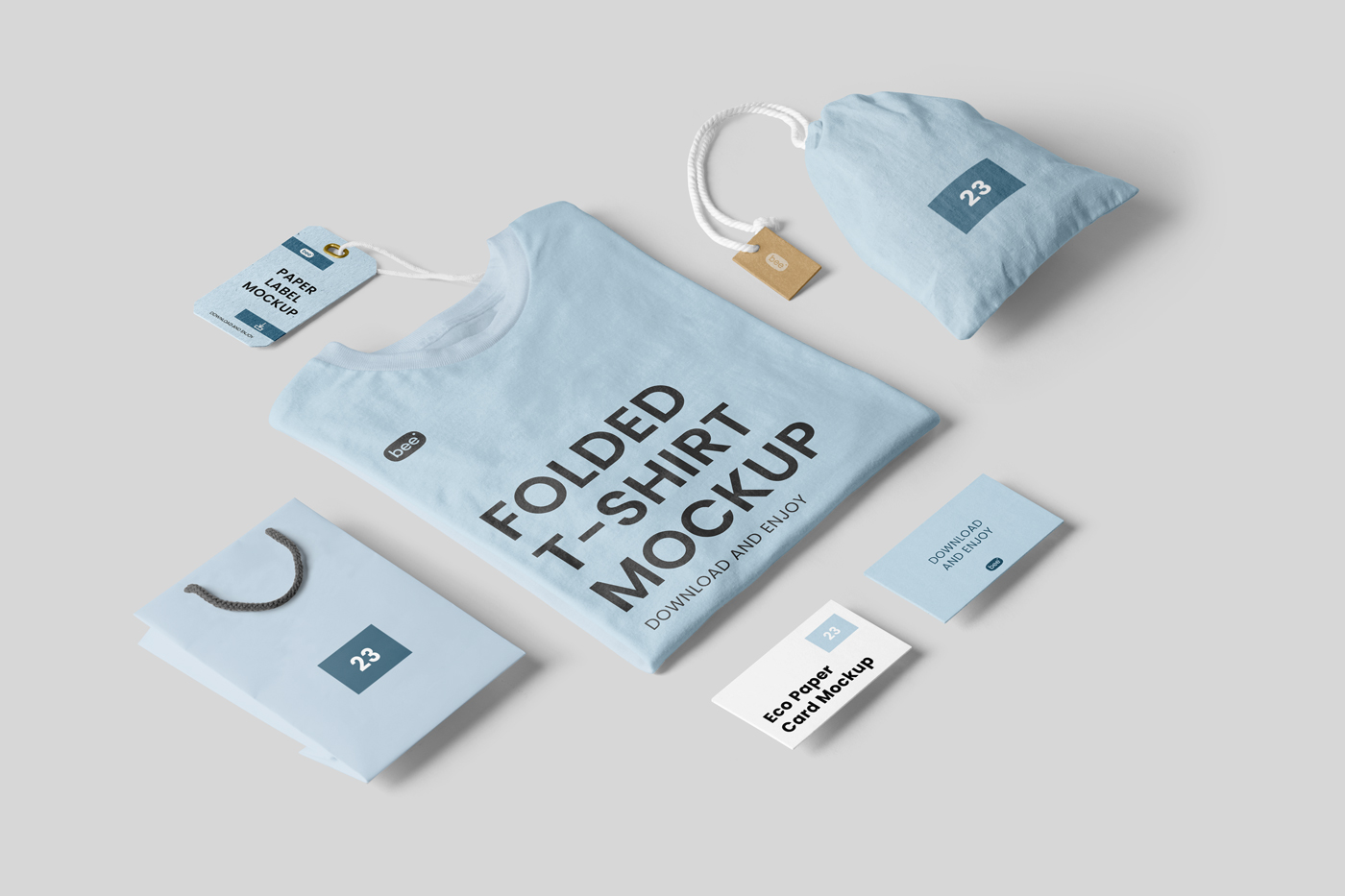 Free T-Shirt and Bag Mockups PSD